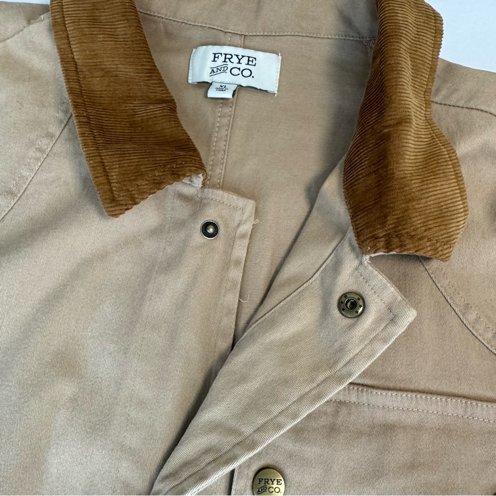 Frye and Co Men’s Twill Field Tan Jacket XL - Picture 7 of 7